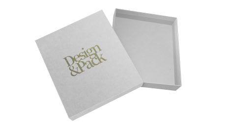 Design & Pack Trat & Lid Gift Box 185x215x35 Mm White Deboss Gold