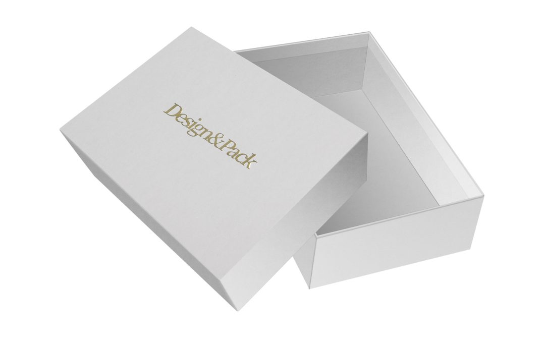 Medium Hamper Box 200x380d115 White Deboss Gold