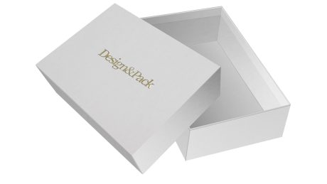 Medium Hamper Box 200x380d115 White Deboss Gold