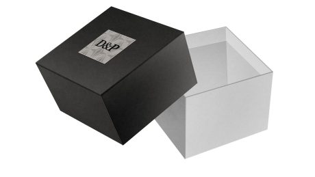 Square Box B 140x140d80 Black White Paque