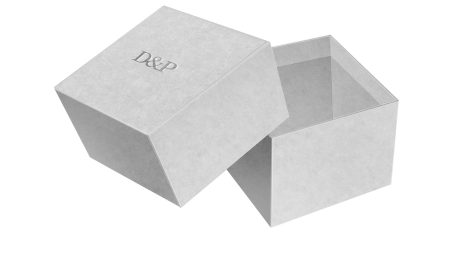 Square Box B 140x140d80 White Deboss Silver